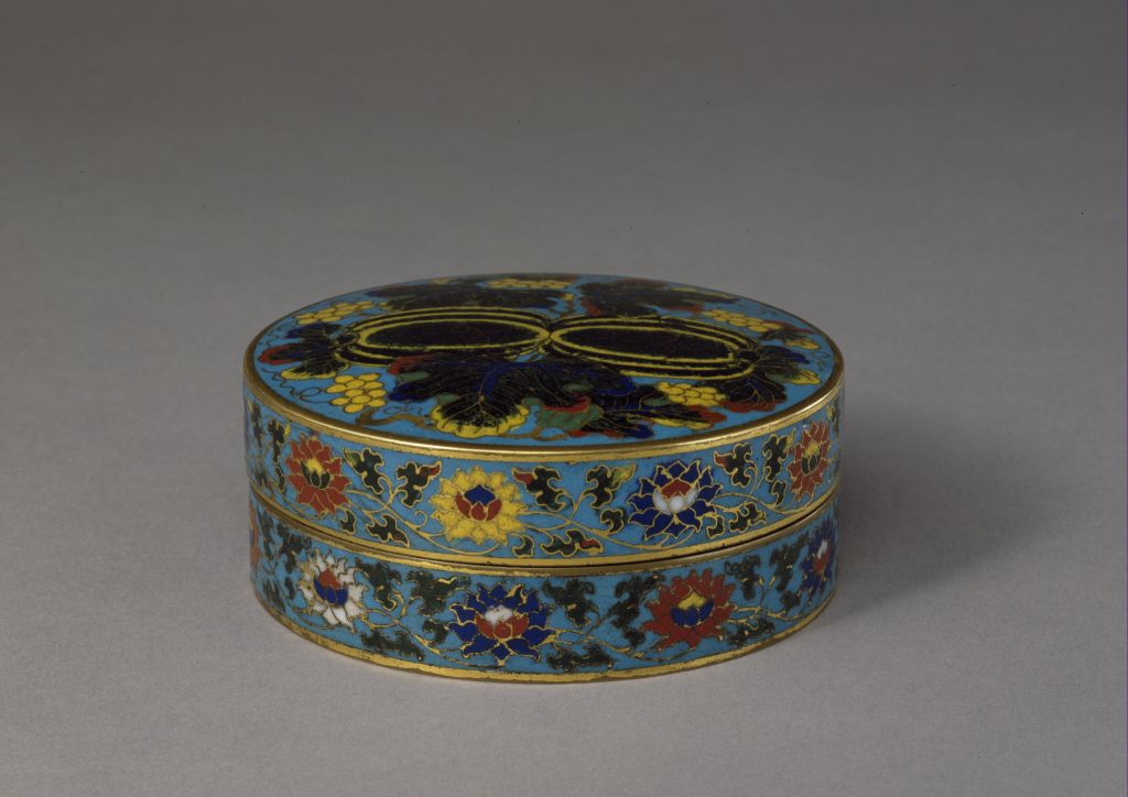 图片[1]-Xuande style filigree enamel melon and fruit pattern box-China Archive